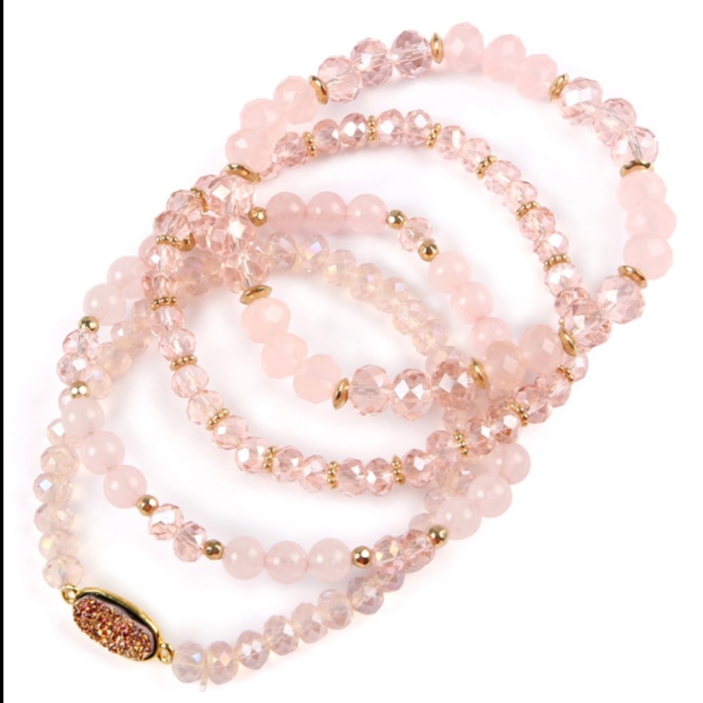 FREE SHIPPING 5 bracelets ⬇️⬇️DRUZY OVAL MIXED
BEADS BRACELET
SET - Picture 6 of 10